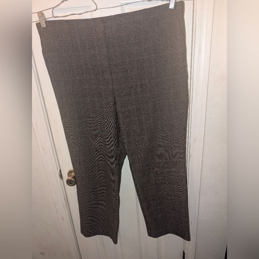 Ann Taylor Loft Women's Plus Size Gray Plaid Dress Pants